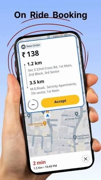 Rider Accept booking alert preview
